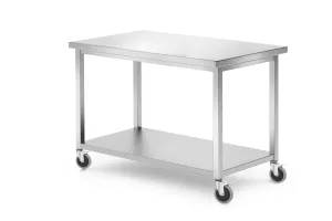 Stół jezdny, z półką – skręcany, Kitchen Line, 1200x600x850 mm, 1200x600x850mm Hendi 815793