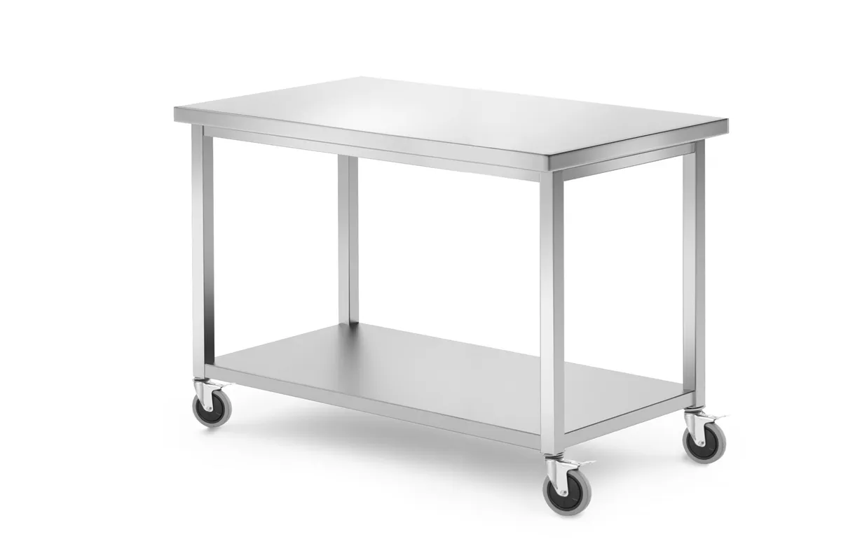 Stół jezdny, z półką – skręcany, Kitchen Line, 1200x600x850 mm, 1200x600x850mm Hendi 815793