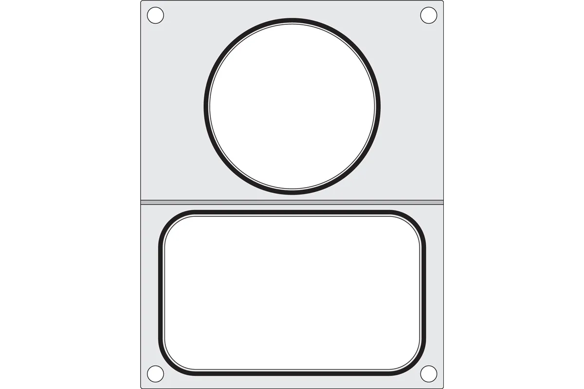 Matryca do zgrzewarki, 2 pojemniki: 1x 178x113 mm + 1x ø115 mm Hendi 805657