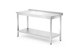 Stół przyścienny z półką – skręcany, głębokość 700 mm, Profi Line, 1400x700x850 mm, 1400x700x850mm Hendi 812747