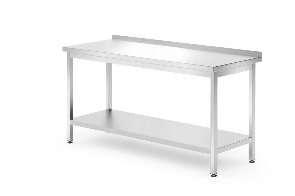 Stół przyścienny z półką – skręcany, głębokość 700 mm, Profi Line, 1600x700x850 mm, 1600x700x850mm Hendi 812754