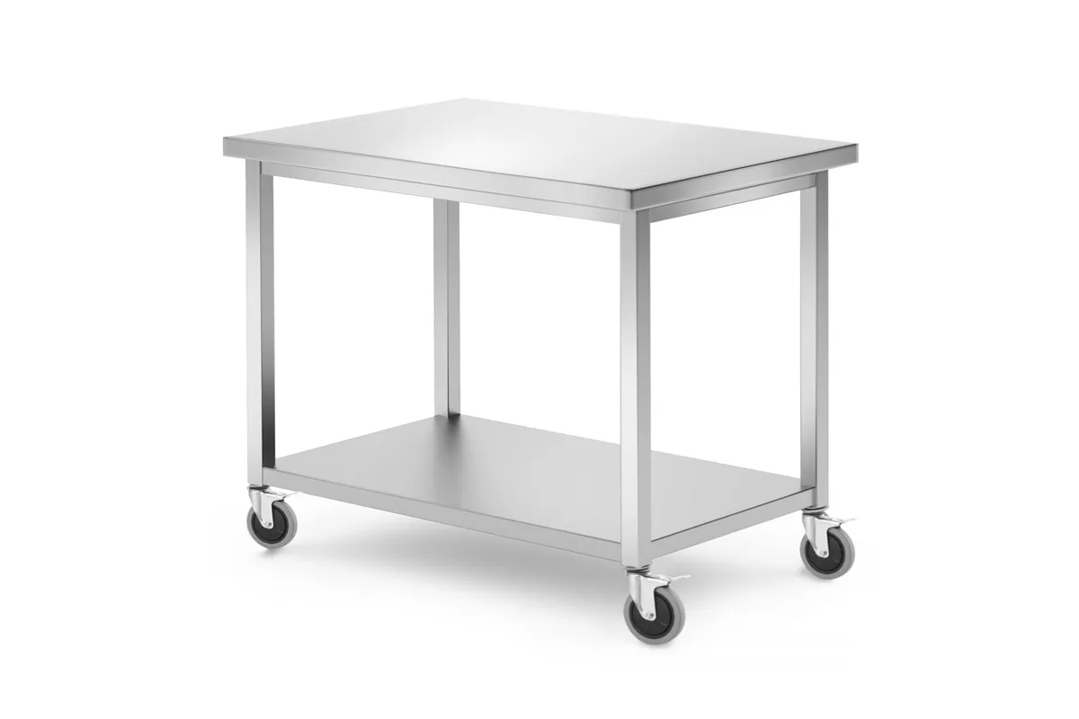 Stół jezdny, z półką – skręcany, Kitchen Line, 1000x700x850 mm, 1000x700x850mm Hendi 815786