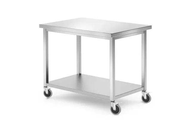Stół jezdny, z półką – skręcany, Kitchen Line, 1000x700x850 mm, 1000x700x850mm Hendi 815786