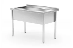 Stół z basenem – spawany, jednokomorowy, głębokość 700 mm, wysokość komory 300 mm, Profi Line, 800x700x850mm Hendi 812853