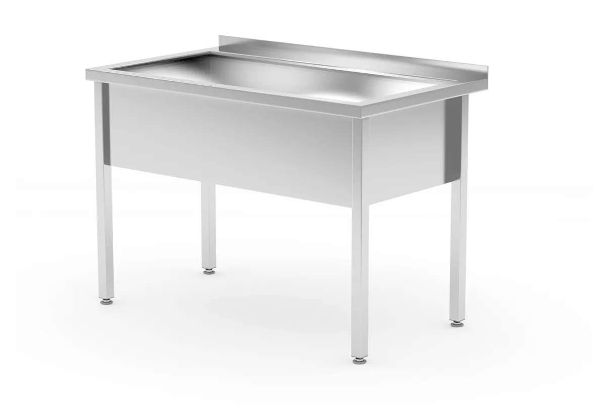 Stół z basenem – spawany, jednokomorowy, głębokość 700 mm, wysokość komory 300 mm, Profi Line, 800x700x850mm Hendi 812853