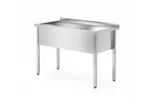 Stół z basenem – spawany, jednokomorowy, głębokość 700 mm, wysokość komory 300 mm, Profi Line, 1000x700x850mm Hendi 812860