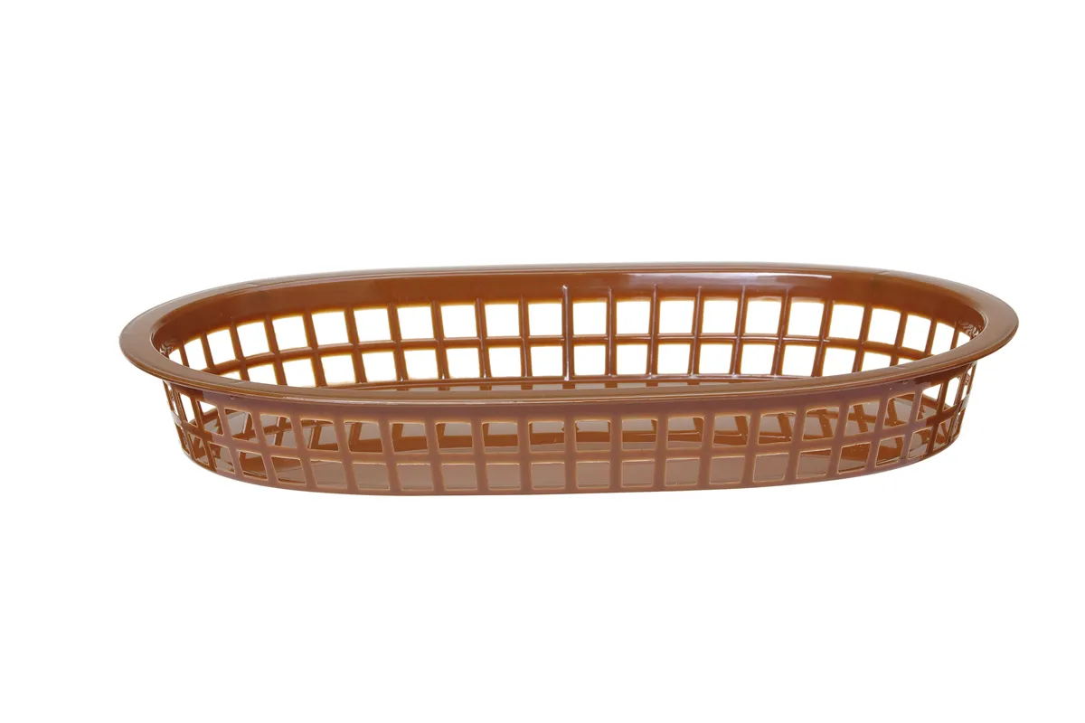 Koszyk do pieczywa owalny, brązowy, 6 szt., 275x175x38mm Hendi 426296