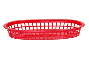 Koszyk do pieczywa owalny, czerwony, 6 szt., 275x175x38mm Hendi 426319