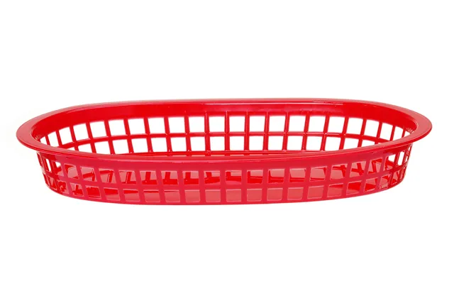 Koszyk do pieczywa owalny, czerwony, 6 szt., 275x175x38mm Hendi 426319