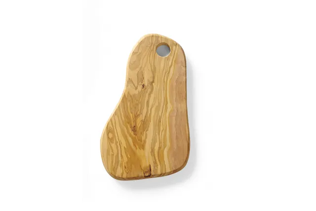 Deska do serwowania z drewna oliwnego z otworem, 350x210x18mm Hendi 505236