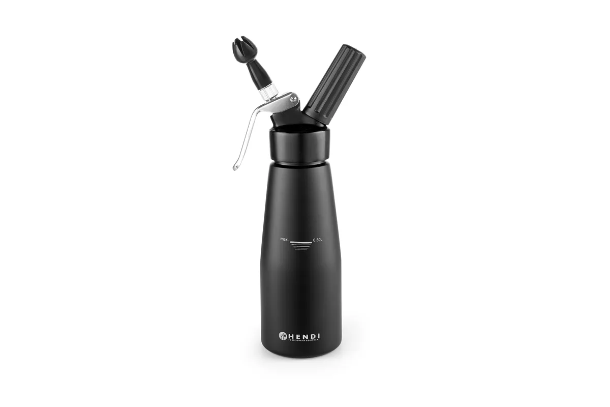 Syfon do bitej śmietany, Kitchen Line, 0,5L, czarny, ⌀80x260mm Hendi 588420