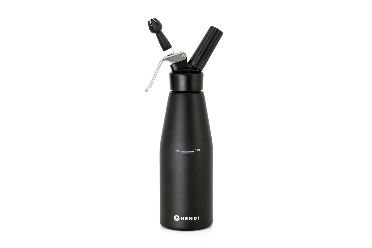 Syfon do bitej śmietany, Kitchen Line, 0,95L, czarny, ⌀95x320mm Hendi 588598
