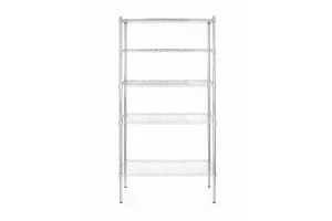 Regał magazynowy z 5 półkami, chromowany, chromowany, 910x455x1830mm Hendi 812204