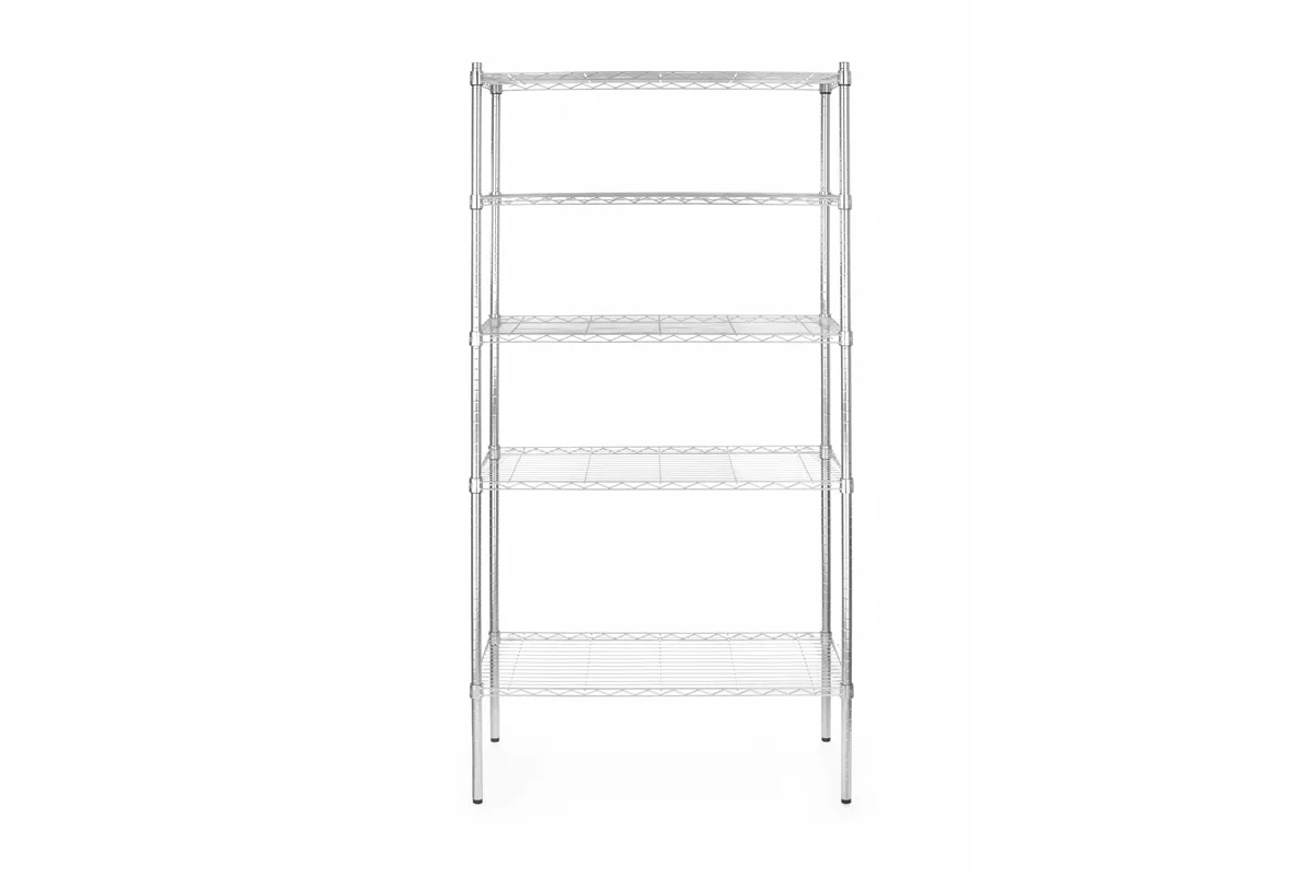Regał magazynowy z 5 półkami, chromowany, chromowany, 910x455x1830mm Hendi 812204