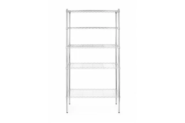 Regał magazynowy z 5 półkami, chromowany, chromowany, 910x455x1830mm Hendi 812204