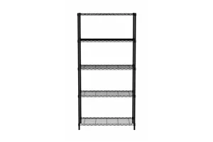 Regał magazynowy z 5 półkami, czarny, 910x455x1830mm Hendi 812990