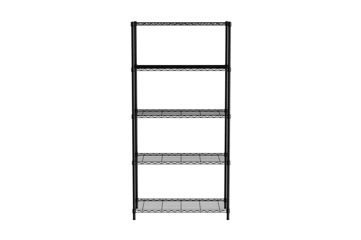 Regał magazynowy z 5 półkami, czarny, 910x455x1830mm Hendi 812990
