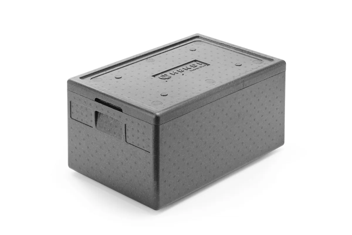 Pojemnik termoizolacyjny z piocelanu, Kitchen Line, GN 1/1, 46L, czarny, 600x400x320mm Hendi 707425