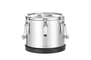 Termos ze stali nierdzewnej do transportu żywności, Kitchen Line, 10l, 10L, srebrny, ⌀300x265mm Hendi 707470