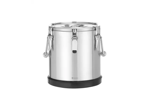 Termos ze stali nierdzewnej do transportu żywności, Kitchen Line, 15l, 15L, srebrny, ⌀300x340mm Hendi 707487