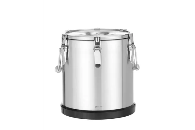 Termos ze stali nierdzewnej do transportu żywności, Kitchen Line, 22l, 22L, srebrny, ⌀330x370mm Hendi 707494