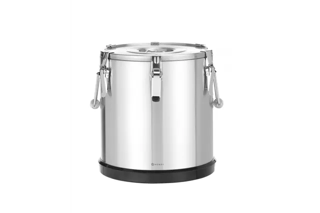 Termos ze stali nierdzewnej do transportu żywności, Kitchen Line, 25l, 25L, srebrny, ⌀350x385mm Hendi 707531