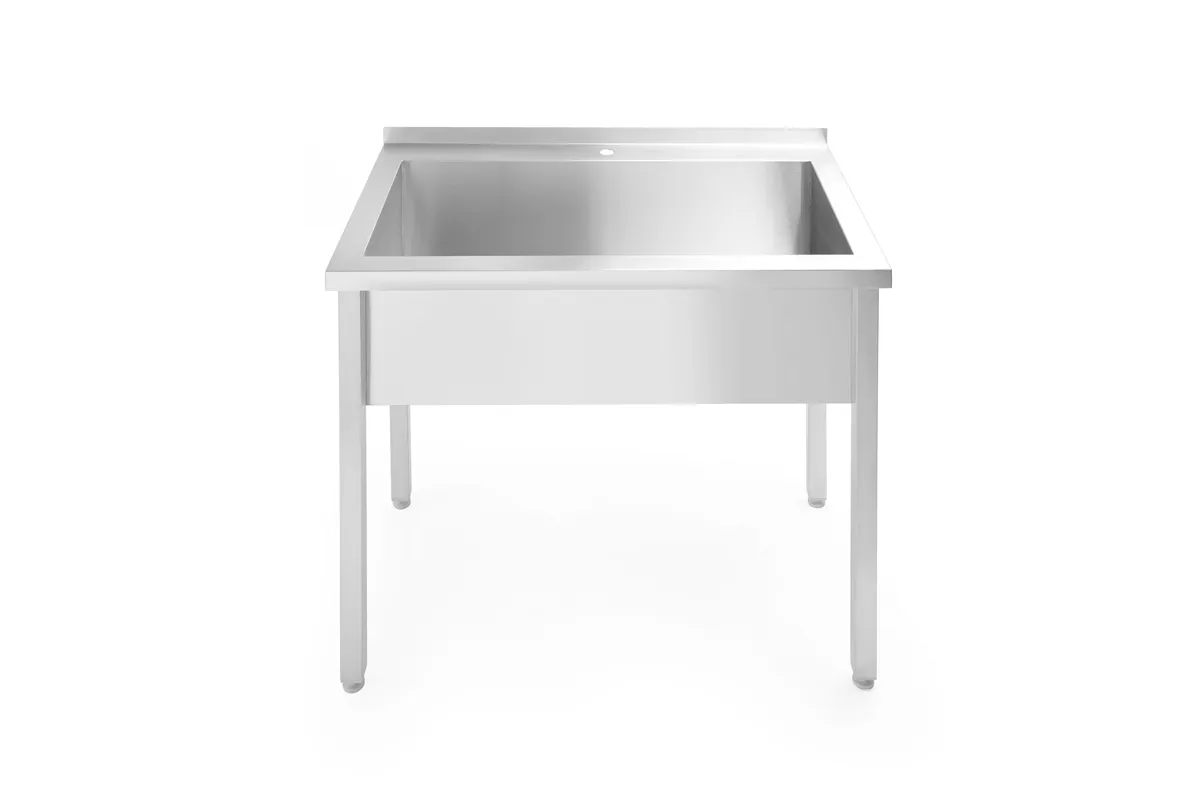 Stół z basenem 1-komorowym bez maskownicy – skręcany, głębokość 600 mm, Budget Line, 1000x600x850mm Hendi 811023