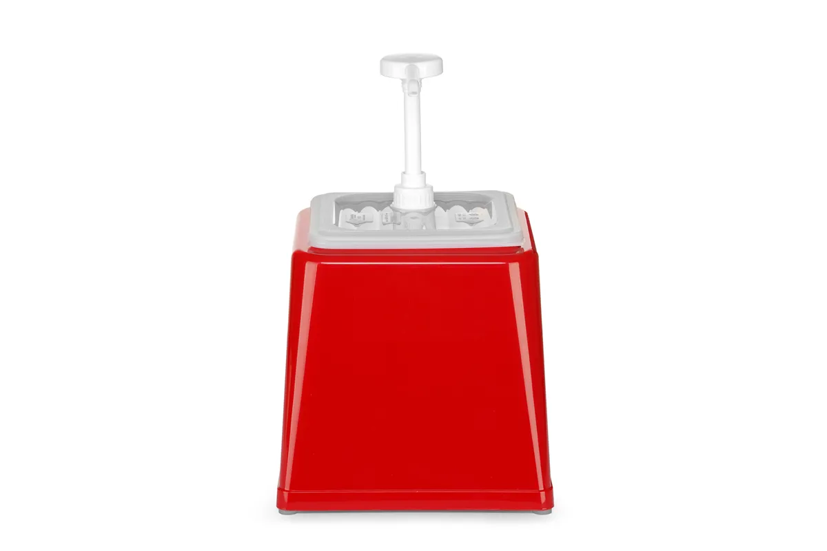 Pojemnik do sosów z pompką, 2,5L, czerwony, 230x210x327mm Hendi 203521
