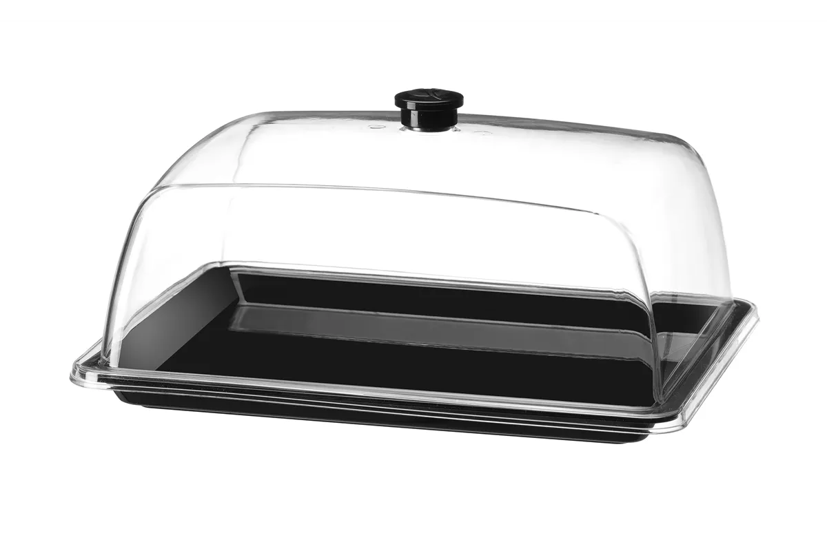 Taca z pokrywą prostokątna, GN 1/2, transparentny, 335x275x165mm Hendi 203583