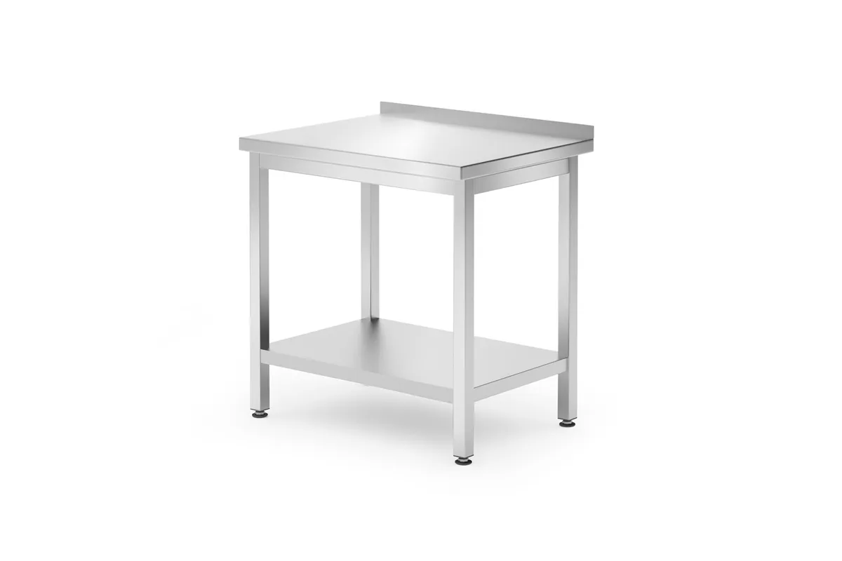 Stół przyścienny z półką – skręcany, głębokość 600 mm, Kitchen Line, 800x600x850mm Hendi 817261