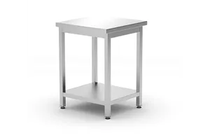 Stół centralny z półką – skręcany, głębokość 600 mm, Kitchen Line, 600x600x850mm Hendi 817094