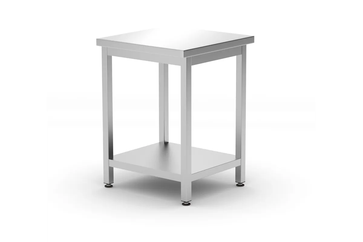 Stół centralny z półką – skręcany, głębokość 600 mm, Kitchen Line, 600x600x850mm Hendi 817094