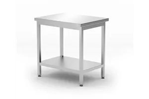 Stół centralny z półką – skręcany, głębokość 600 mm, Kitchen Line, 800x600x850mm Hendi 817100
