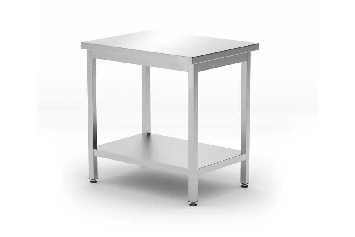 Stół centralny z półką – skręcany, głębokość 600 mm, Kitchen Line, 800x600x850mm Hendi 817100