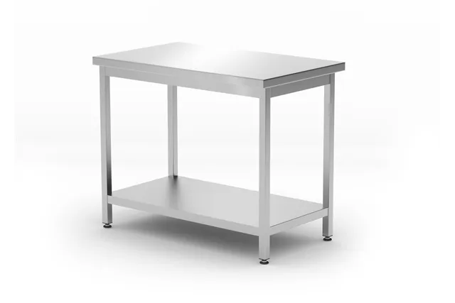 Stół centralny z półką – skręcany, głębokość 600 mm, Kitchen Line, 1000x600x850mm Hendi 817162