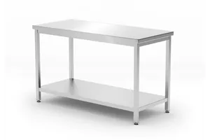 Stół centralny z półką – skręcany, głębokość 600 mm, Kitchen Line, 1200x600x850mm Hendi 817179