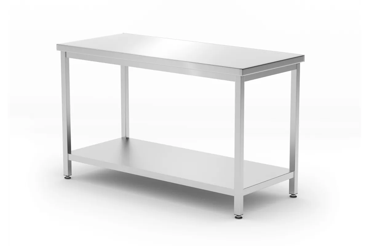 Stół centralny z półką – skręcany, głębokość 600 mm, Kitchen Line, 1200x600x850mm Hendi 817179