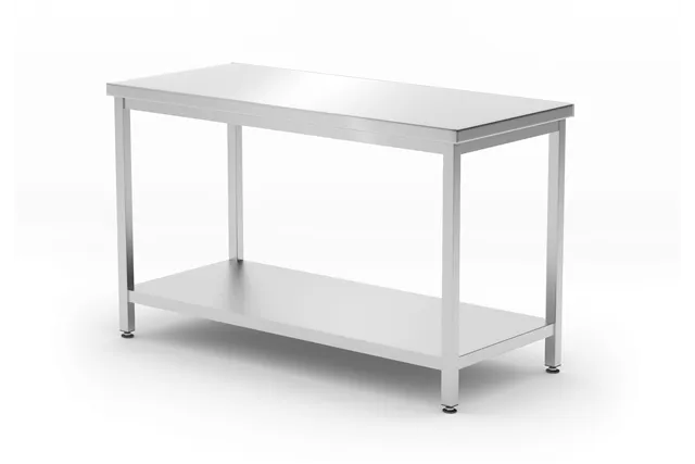 Stół centralny z półką – skręcany, głębokość 600 mm, Kitchen Line, 1200x600x850mm Hendi 817179