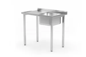 Stół ze zlewem - skręcany, Kitchen Line, zlew po prawej, 800x600x850mm Hendi 816769