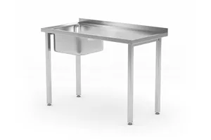 Stół ze zlewem - skręcany, Kitchen Line, zlew po lewej, 1000x600x850mm Hendi 816790