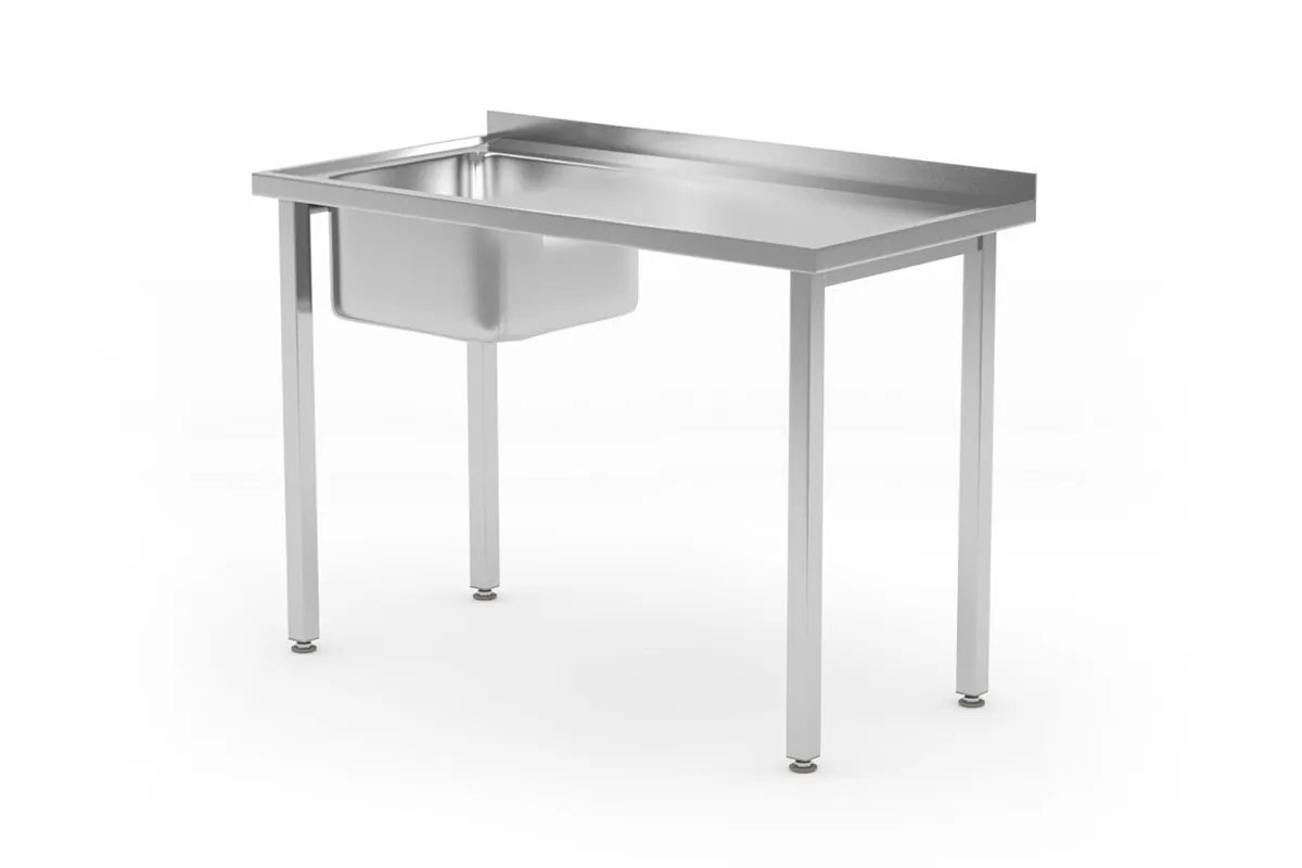 Stół ze zlewem - skręcany, Kitchen Line, zlew po lewej, 1000x600x850mm Hendi 816790