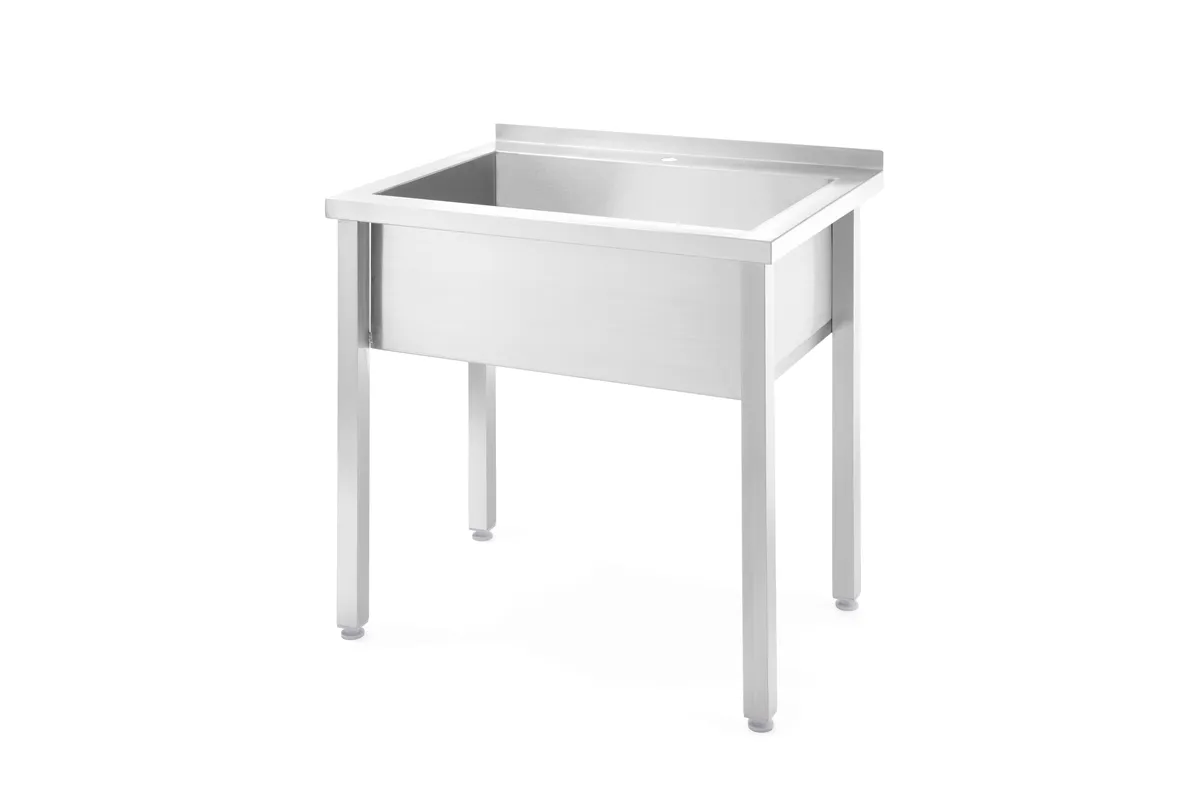 Stół z basenem – spawany, jednokomorowy, Kitchen Line, 800x600x850mm Hendi 816707