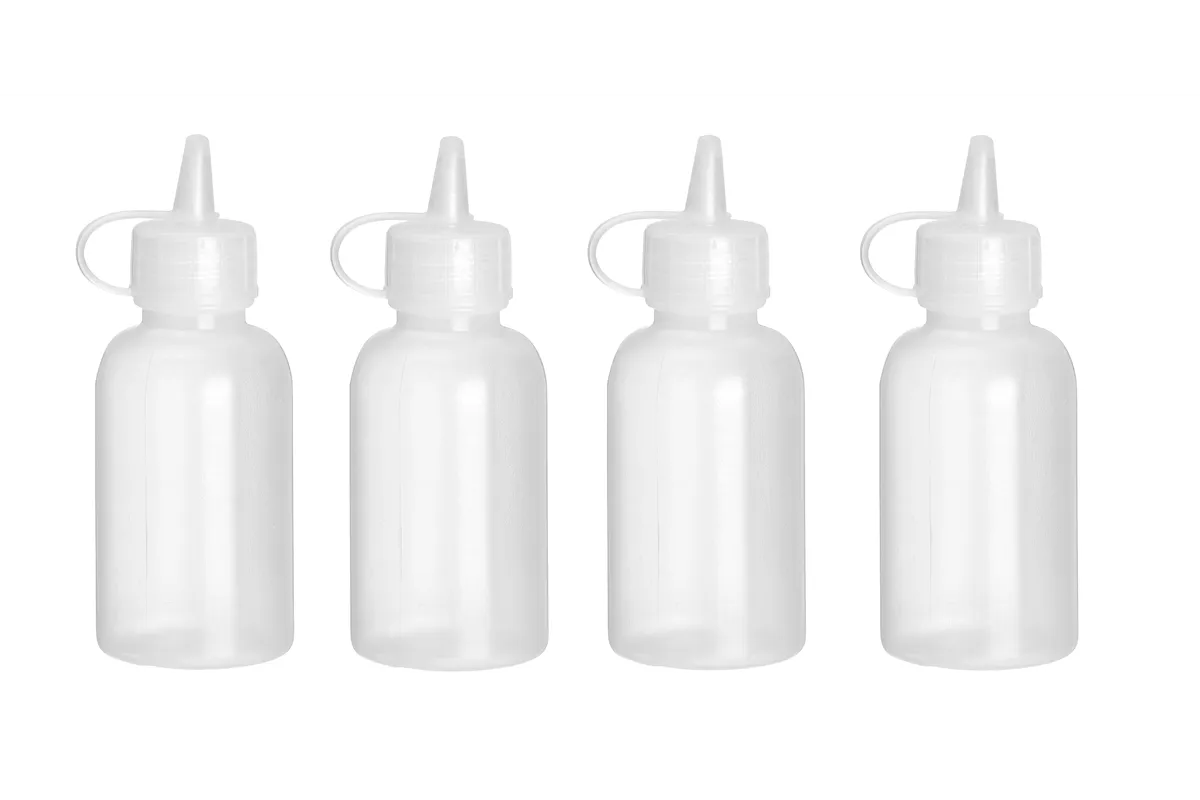 Mini dyspenser do sosów - zestaw 4 szt., 0,05L, transparentny, ⌀35x100mm Hendi 557990