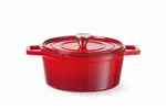 Garnek żeliwny emaliowany, 3,7L, czerwony, 317x240x105mm Hendi 626832