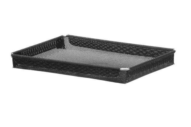 Tacka do pieców konwekcyjno-mikrofalowych nieprzywierająca wzmocniona. Perforowana czarny 290x190x30mm Prostokątny Hendi 808351