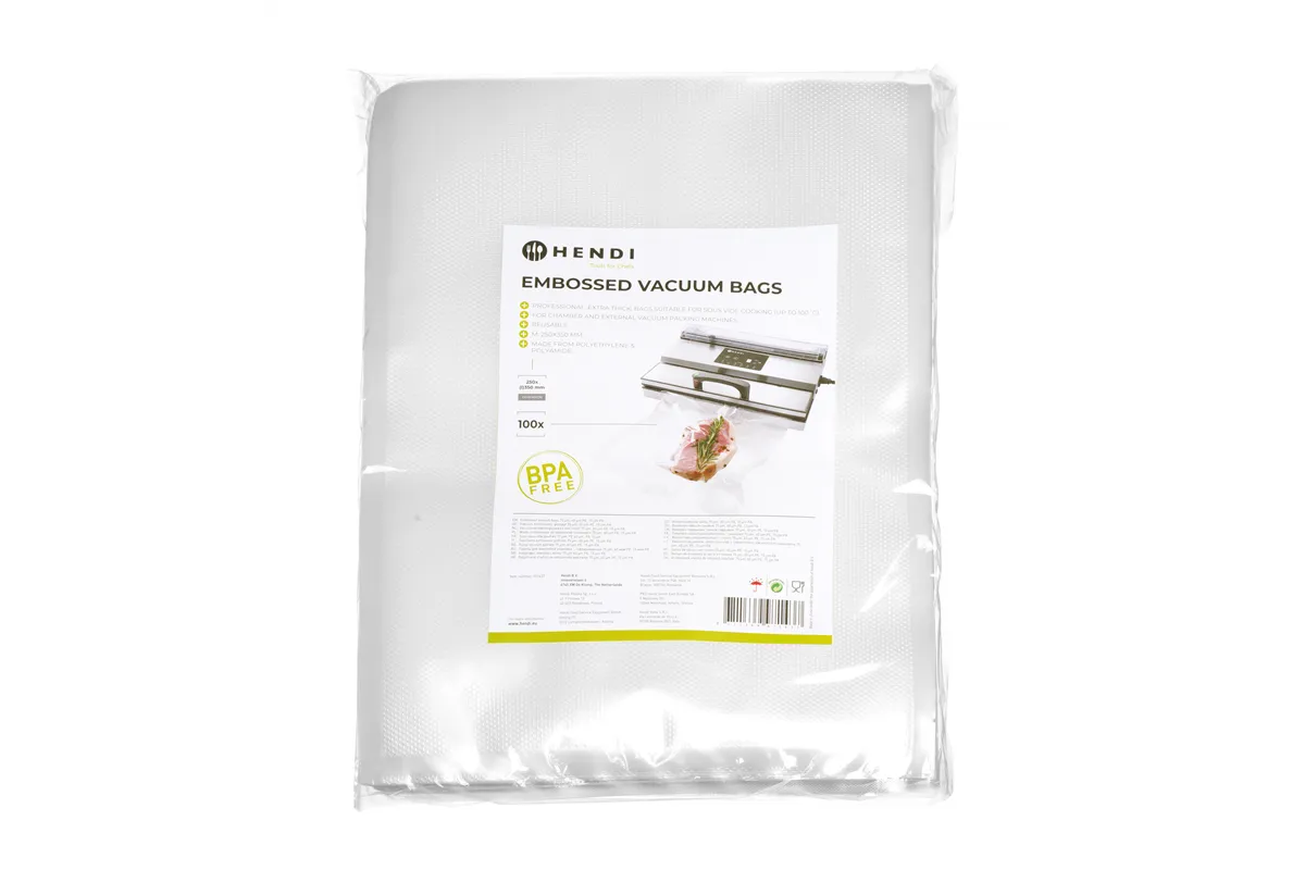 Worki moletowane do gotowania sous vide, do pakowarek listwowych i komorowych, 100 szt., 250x350mm Hendi 971437