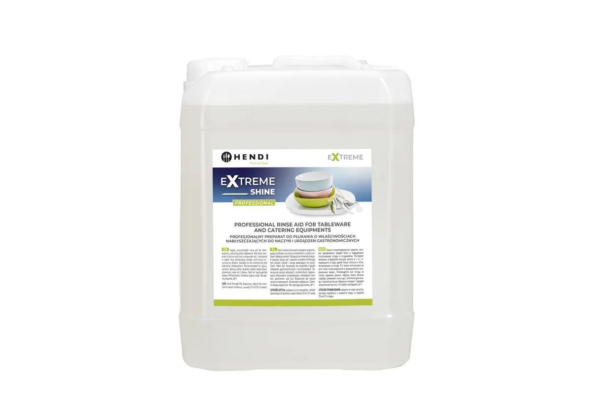 Extreme Shine  preparat do płukania o właściwościach nabłyszczających do naczyń i urządzeń gastronomicznych 10 l Hendi 975015