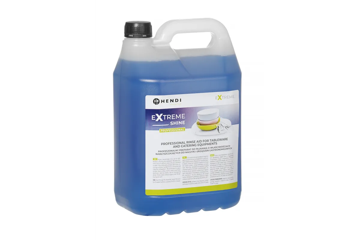 Extreme Shine  preparat do płukania o właściwościach nabłyszczających do naczyń i urządzeń gastronomicznych 5 l Hendi 975022