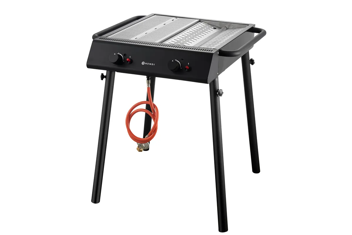 Xantos Black Grill gazowy, czarny, 9,5kW, 770x710x870mm Hendi 148631