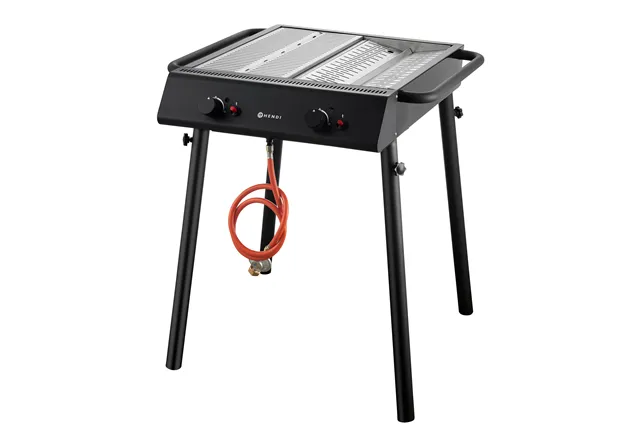 Xantos Black Grill gazowy, czarny, 9,5kW, 770x710x870mm Hendi 148631
